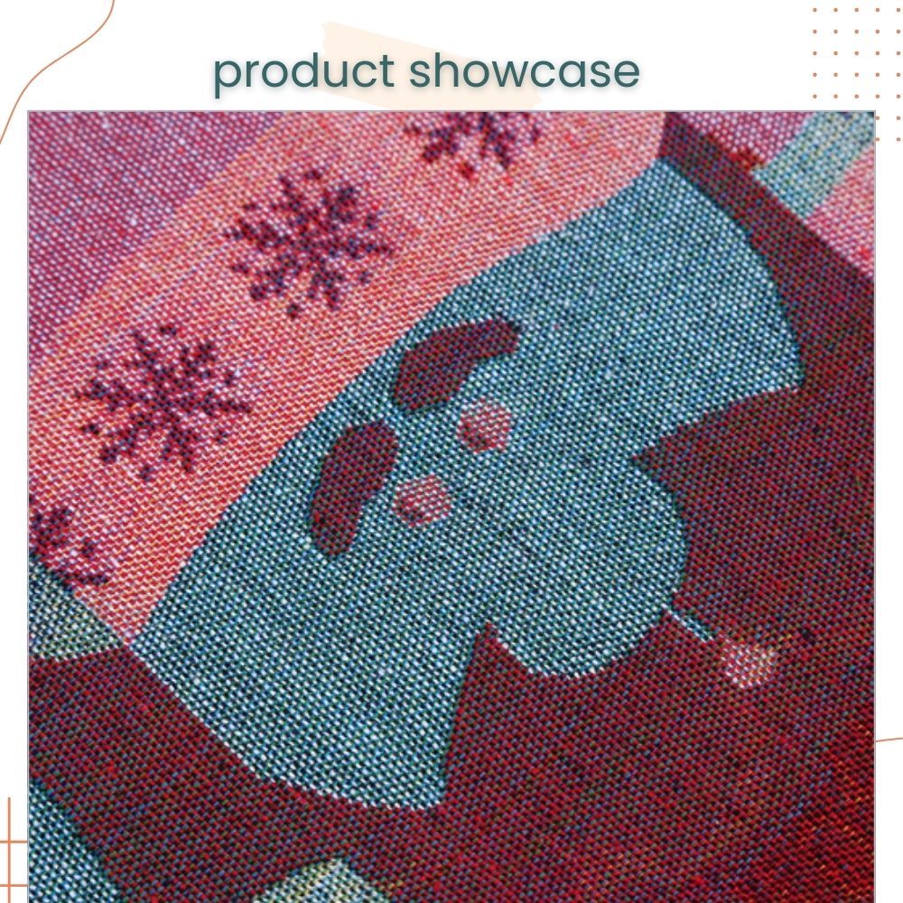 Christmas Theme Knitting Table Cloth with Tassel for Christmas Home Decoration Christmas Party