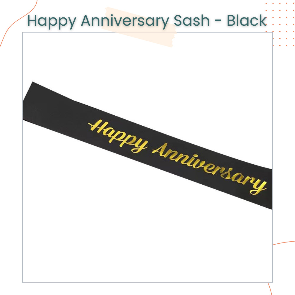 Happy Anniversary Sash for Anniversary Party Photoshoot