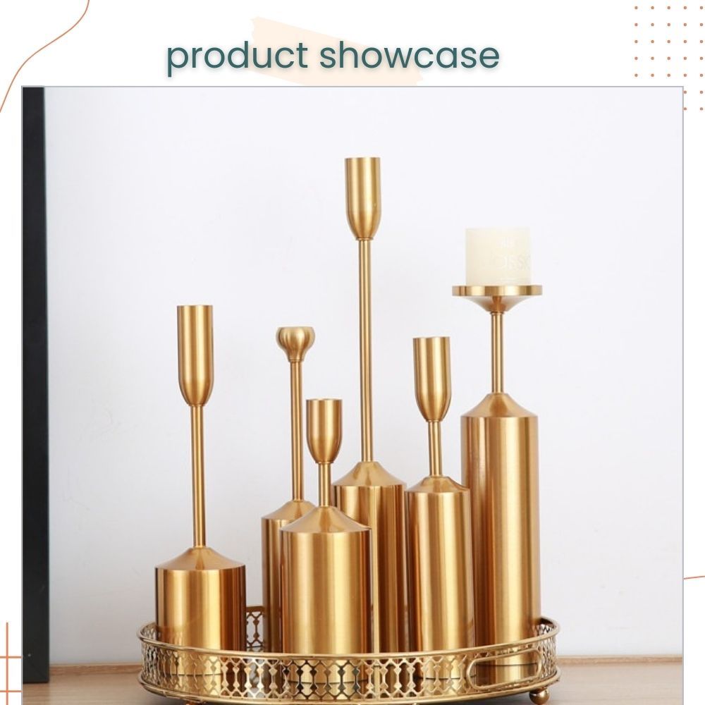 Gold European Style 3pcs set Metal Candlestick Scented Candle for Wedding Birthday Party Living Decoration