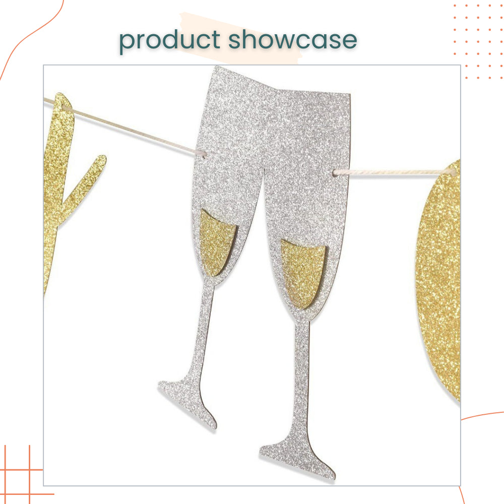 Happy Engagement Champagne Decoration Cardstock Banner