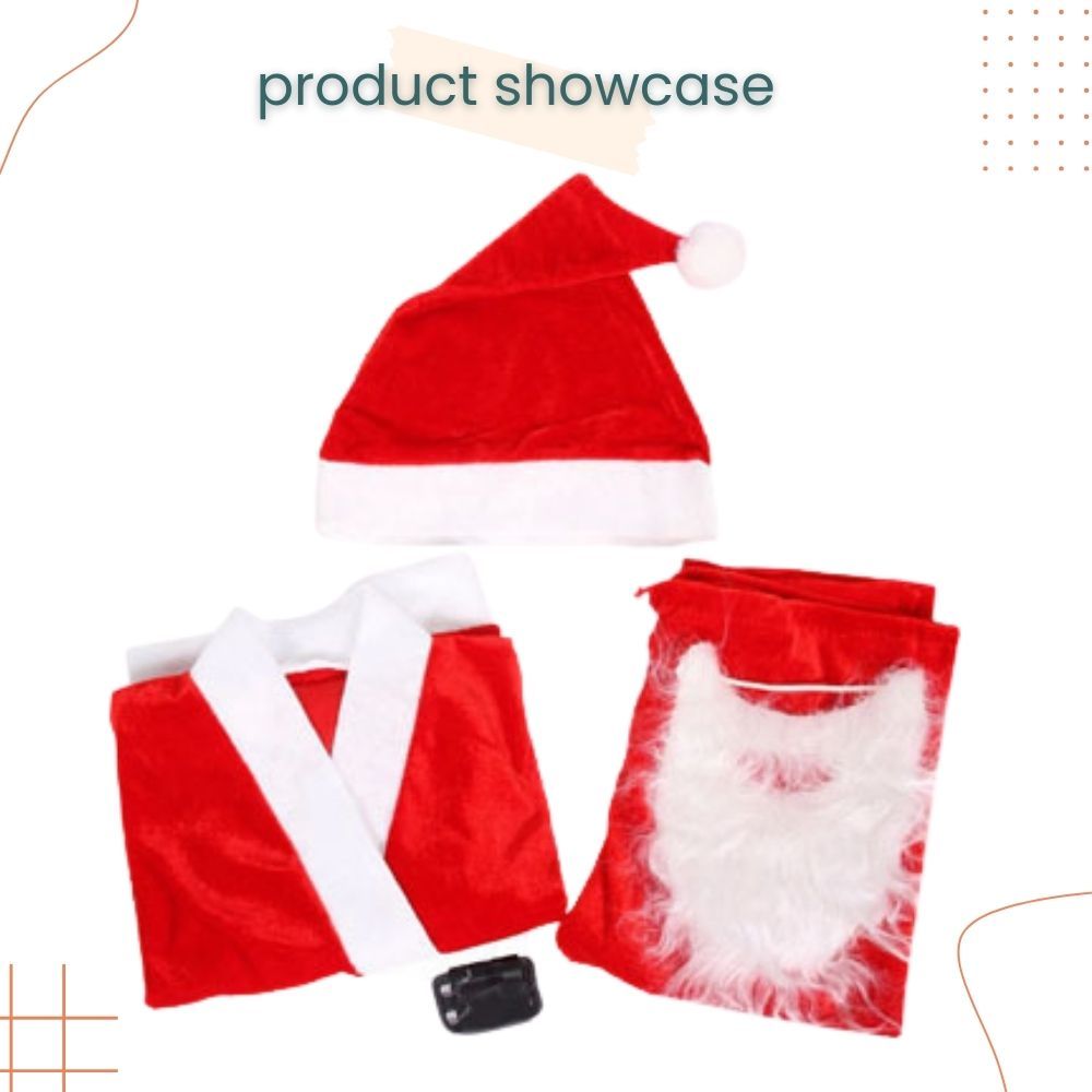 Christmas Santa Claus Costume Set KIds Women Men for Christmas Dress Up Party Costume