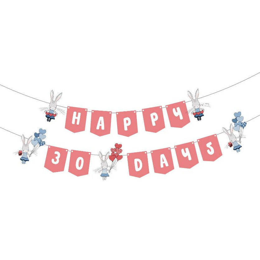 Happy 30 days Happy Full Month Happy 100 Days Banner Birthday Banner