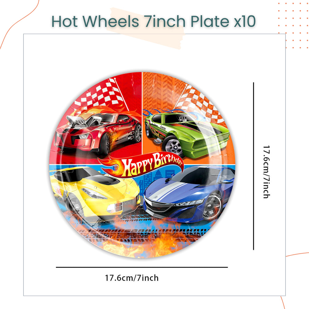 Racing Car Hot Wheels Theme Disposable Tableware Banner Balloon Birthday Decoration for Party Events