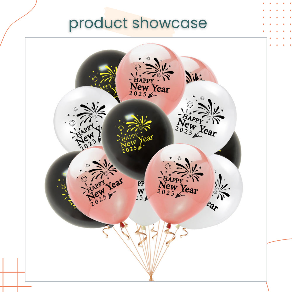 Happy New Year 2025 Balloon Decoration Pack for New Year Celebrations Parties