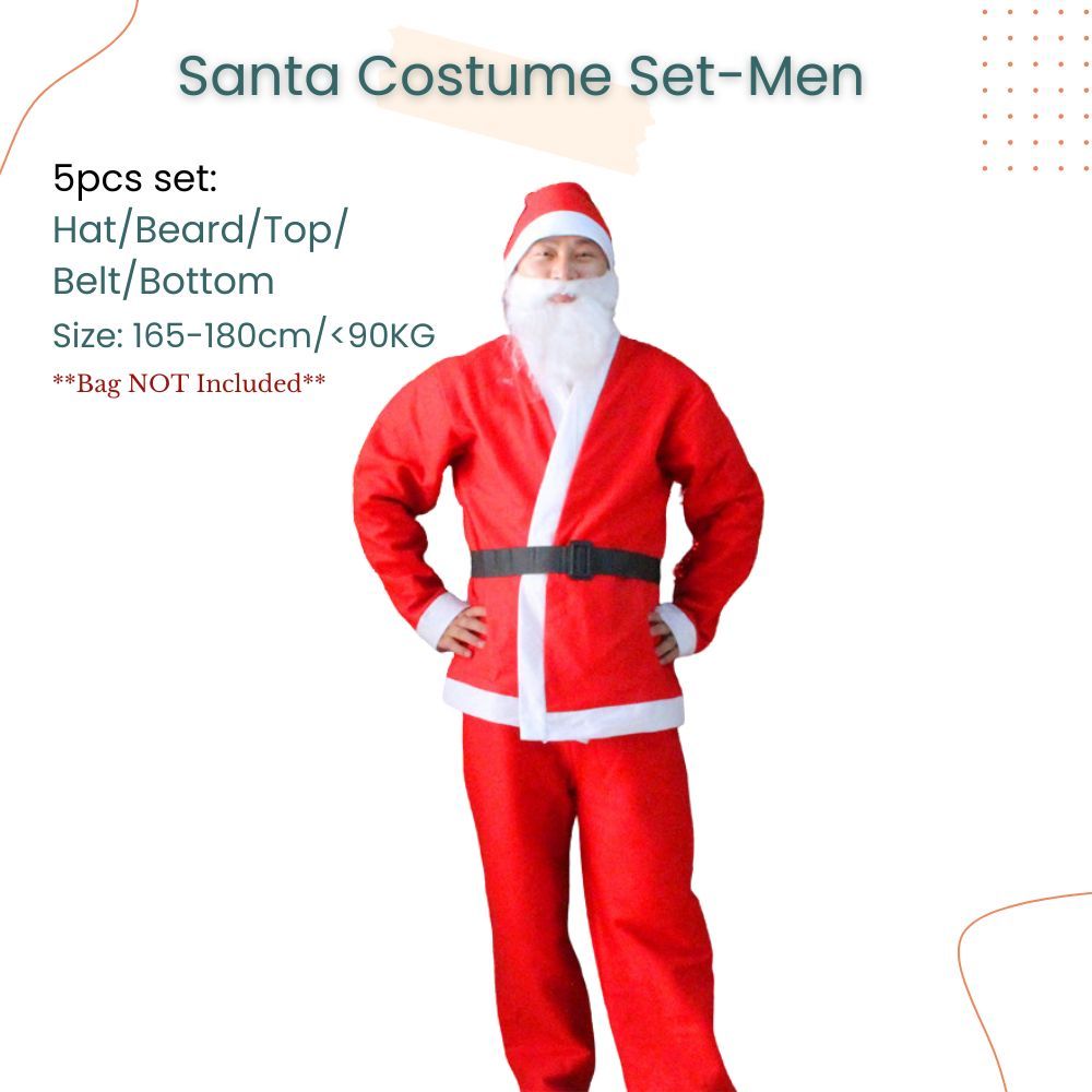 Christmas Santa Claus Costume Set KIds Women Men for Christmas Dress Up Party Costume