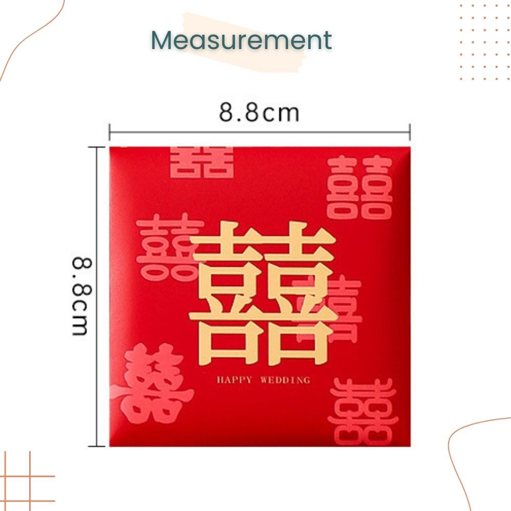 囍 Chinese Red Packet Wedding Cute Angpao for Chinese Wedding Gift Money Envelop Bag
