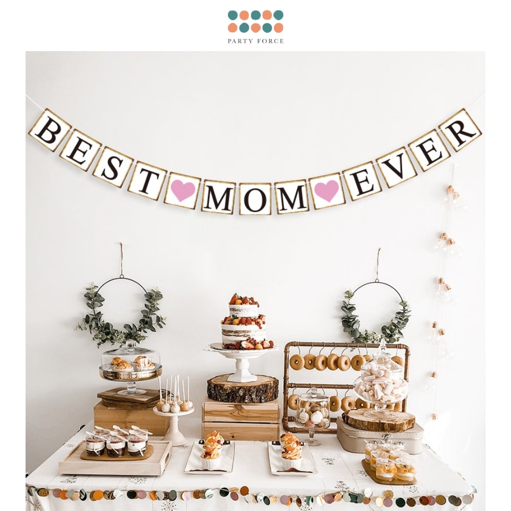 Best Mom Ever Square Banner Happy Mother's Day Banner