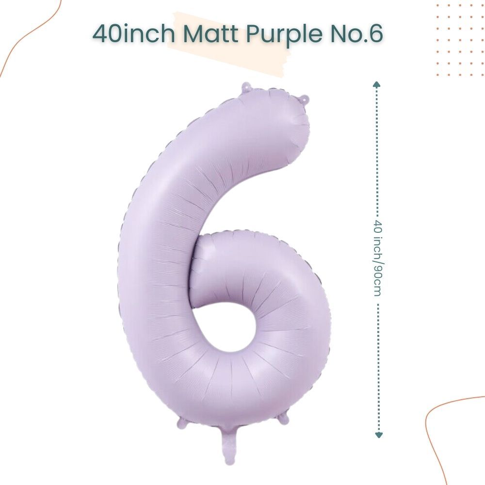 40 inch Matt Purple Number Balloon for birthday party decoration
