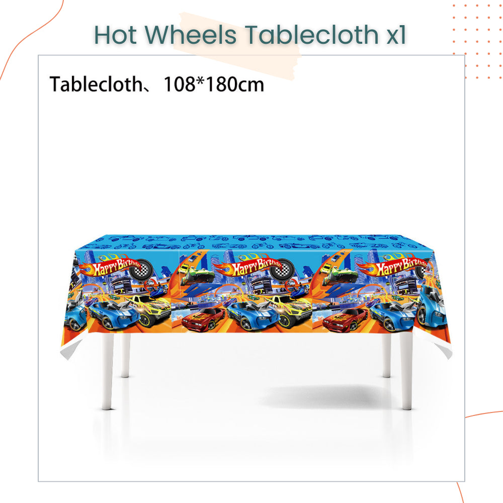 Racing Car Hot Wheels Theme Disposable Tableware Banner Balloon Birthday Decoration for Party Events