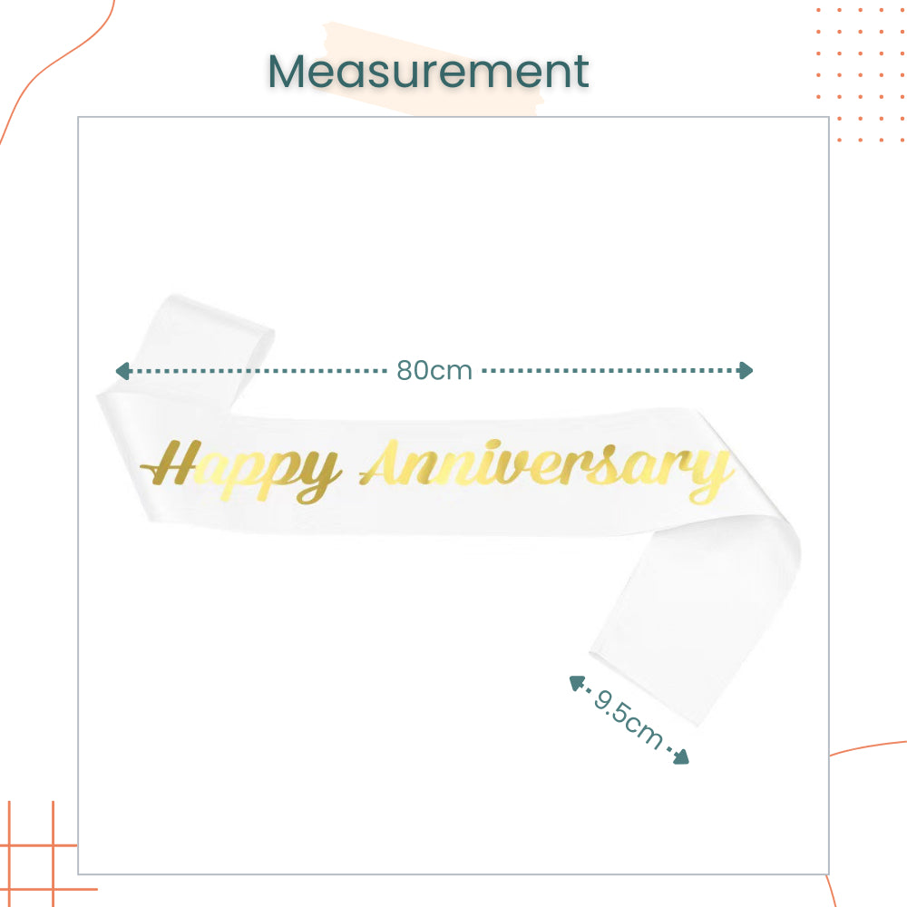 Happy Anniversary Sash for Anniversary Party Photoshoot