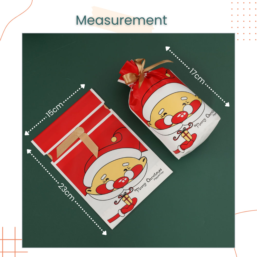 Christmas Cute Cartoon Gift Drawstring Packaging Bag for Gift Goodie on Christmas Party Event Celebration