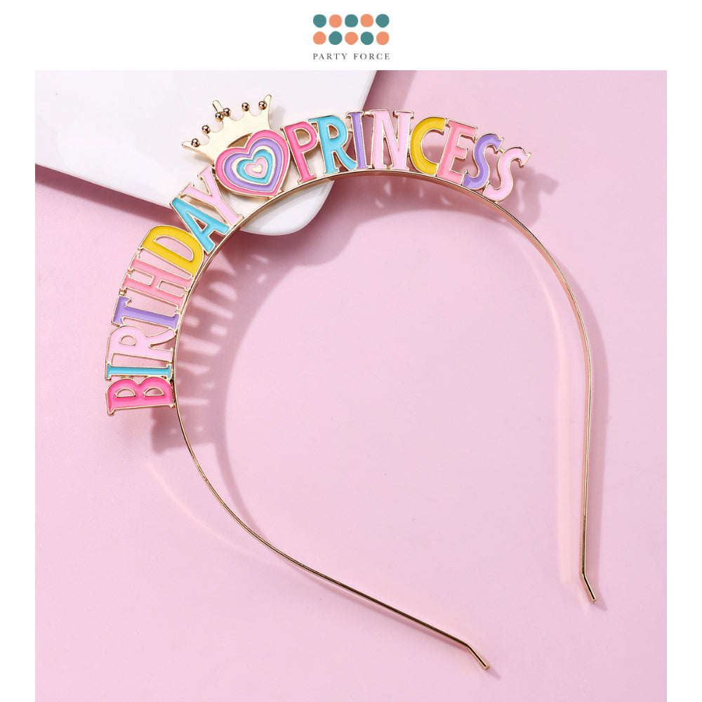 Birthday princess tiara headband Pastel Tiara birthday party decoration