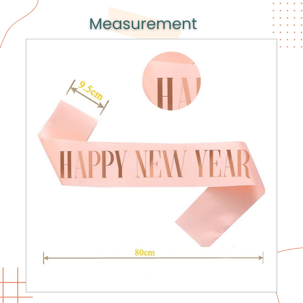 Happy New Year Metal Tiara Sash for New Year Celebration
