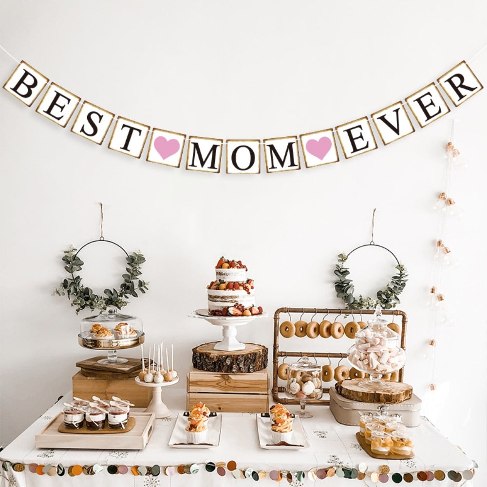 Best Mom Ever Square Banner Happy Mother's Day Banner