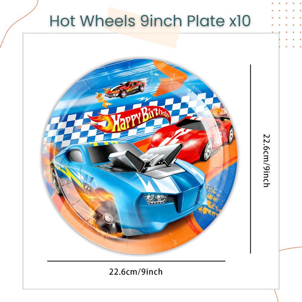 Racing Car Hot Wheels Theme Disposable Tableware Banner Balloon Birthday Decoration for Party Events