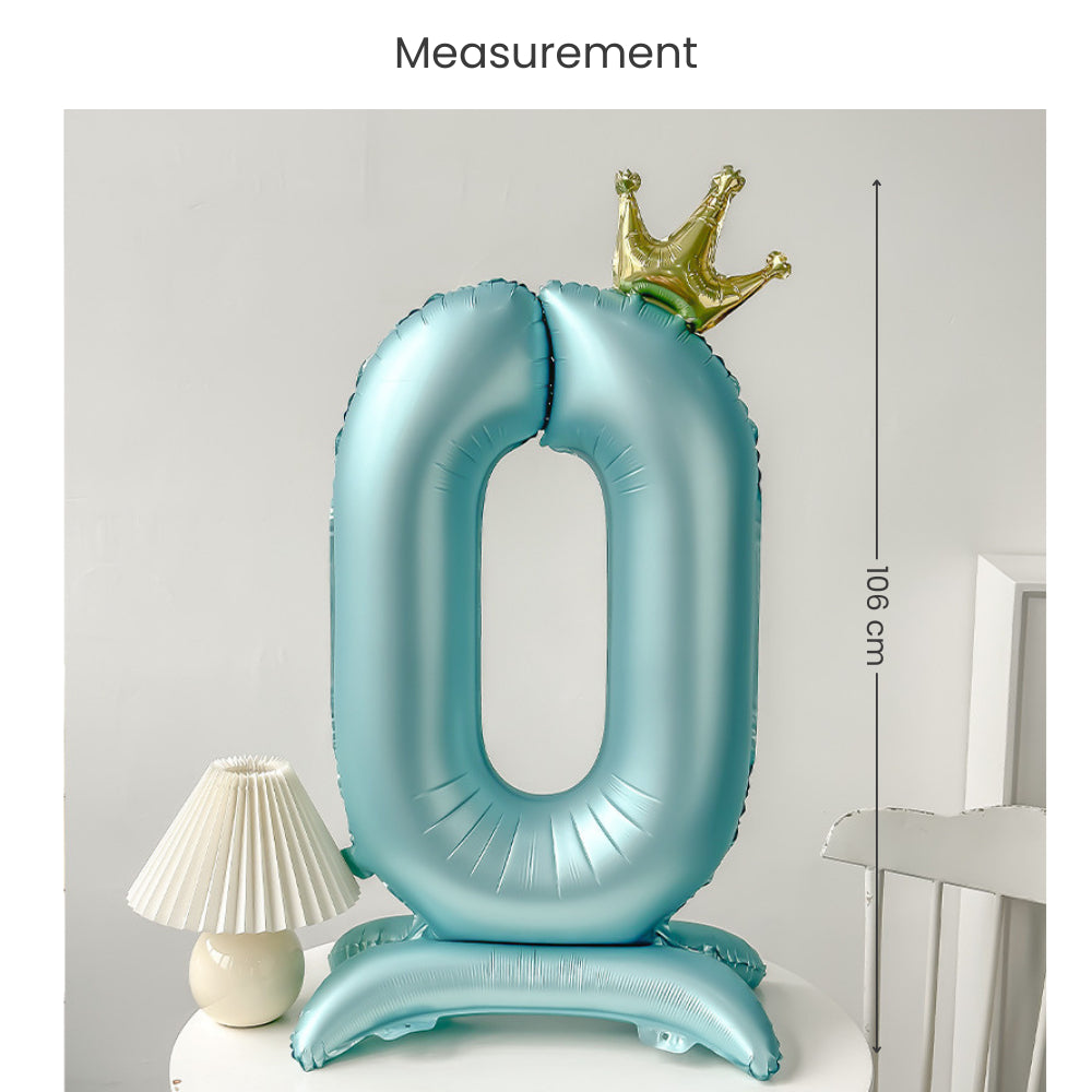 Blue 40 inch standing number balloon with base foil balloon for birthday party decoration