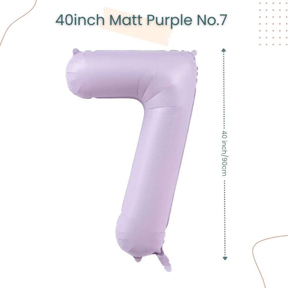 40 inch Matt Purple Number Balloon for birthday party decoration