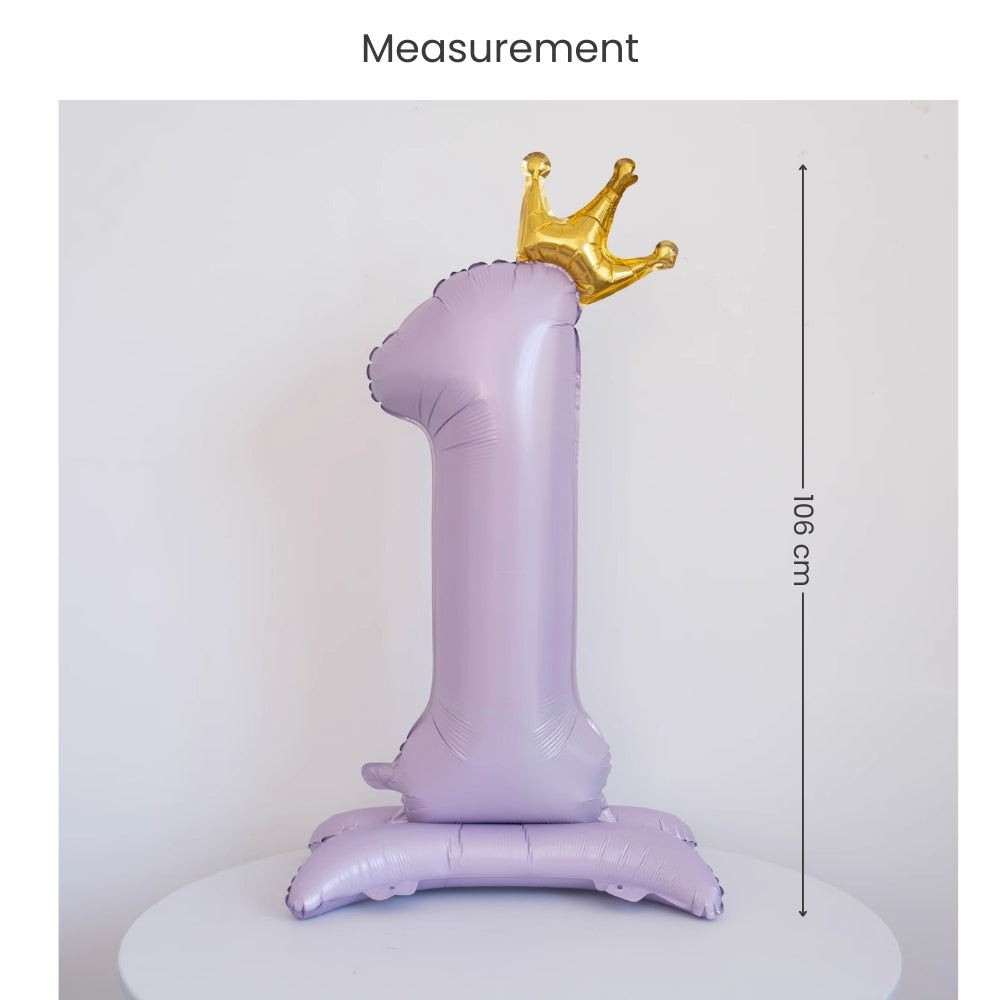 Purple 40 inch standing number balloon with base foil balloon for birthday party decoration