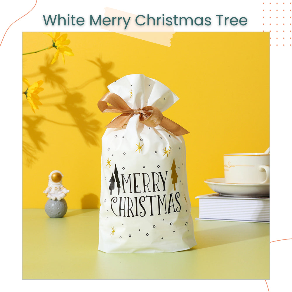 Christmas Cute Cartoon Gift Drawstring Packaging Bag for Gift Goodie on Christmas Party Event Celebration