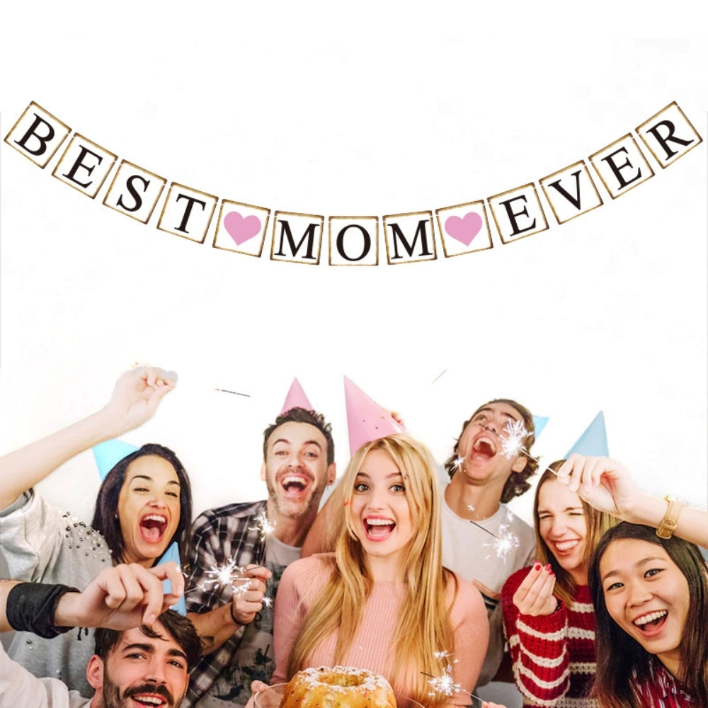 Best Mom Ever Square Banner Happy Mother's Day Banner