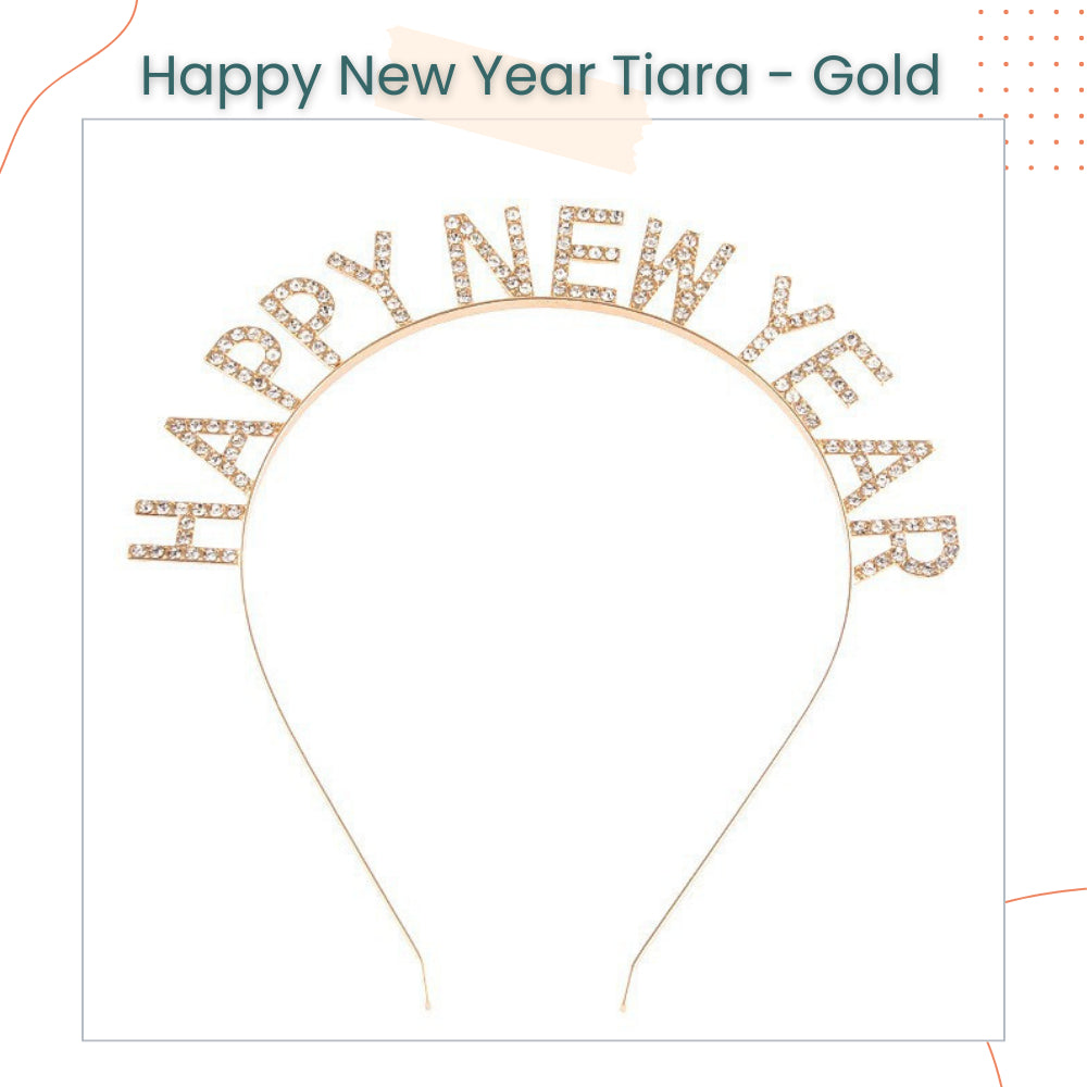 Happy New Year Metal Tiara Sash for New Year Celebration