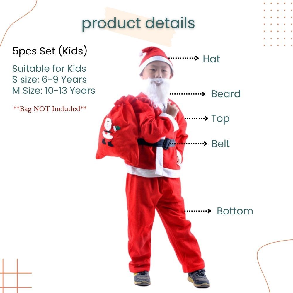 Christmas Santa Claus Costume Set KIds Women Men for Christmas Dress Up Party Costume