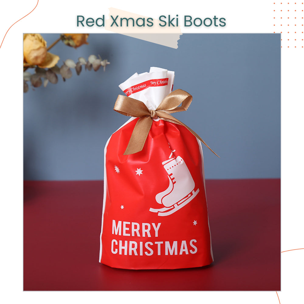 Christmas Cute Cartoon Gift Drawstring Packaging Bag for Gift Goodie on Christmas Party Event Celebration