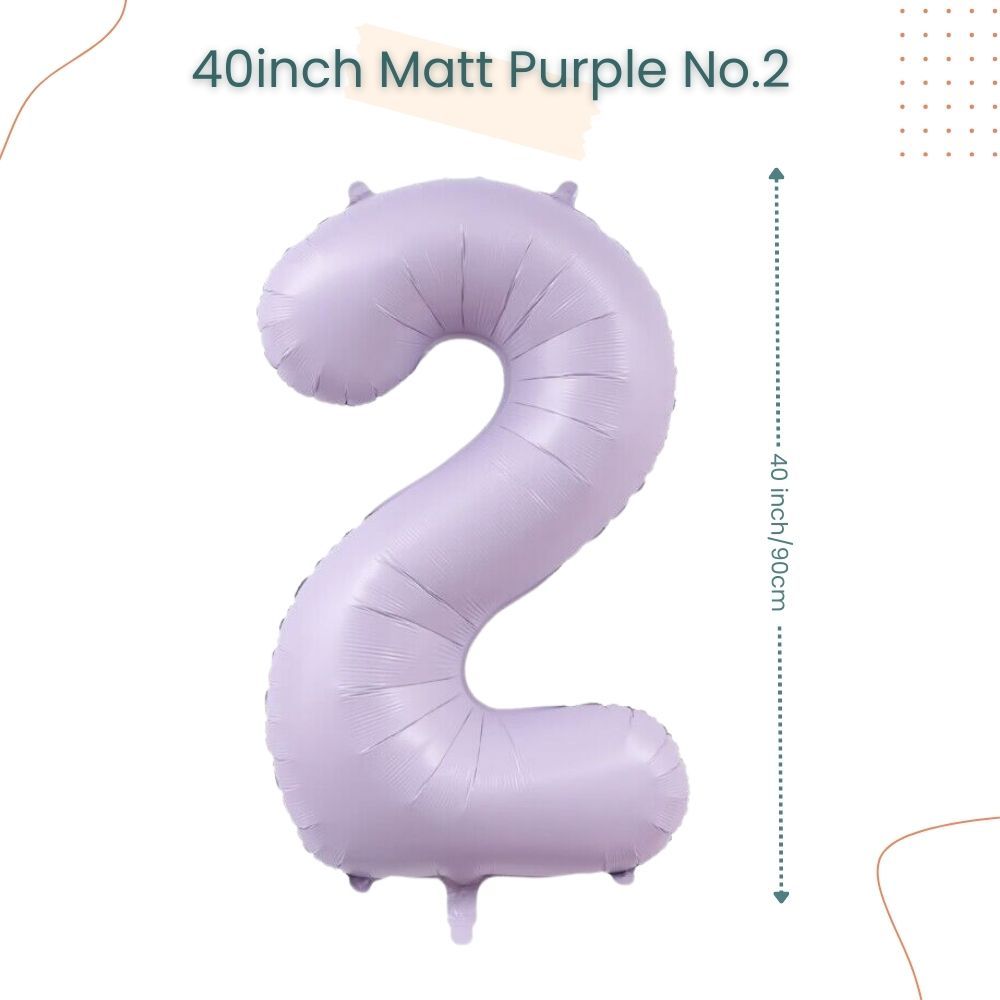 40 inch Matt Purple Number Balloon for birthday party decoration