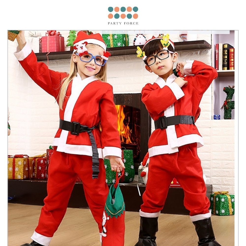 Christmas Santa Claus Costume Set KIds Women Men for Christmas Dress Up Party Costume