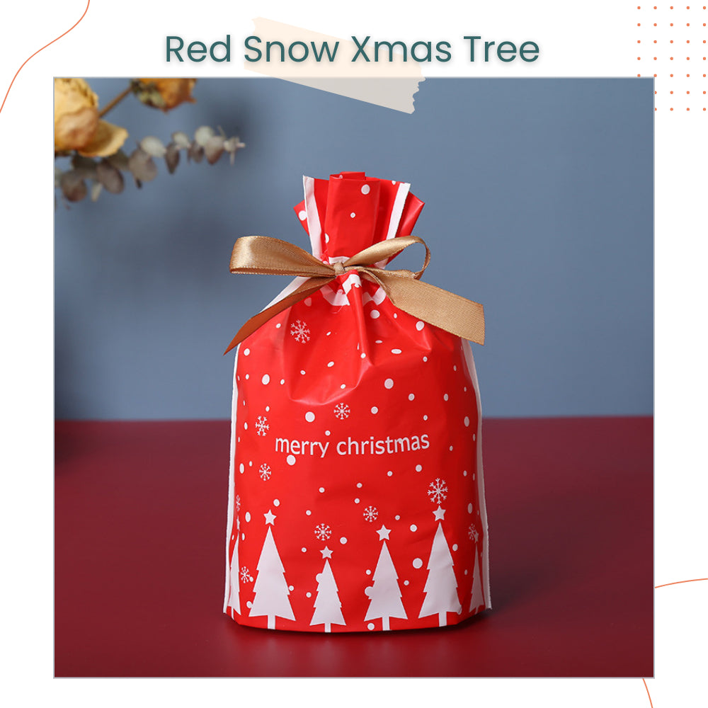 Christmas Cute Cartoon Gift Drawstring Packaging Bag for Gift Goodie on Christmas Party Event Celebration