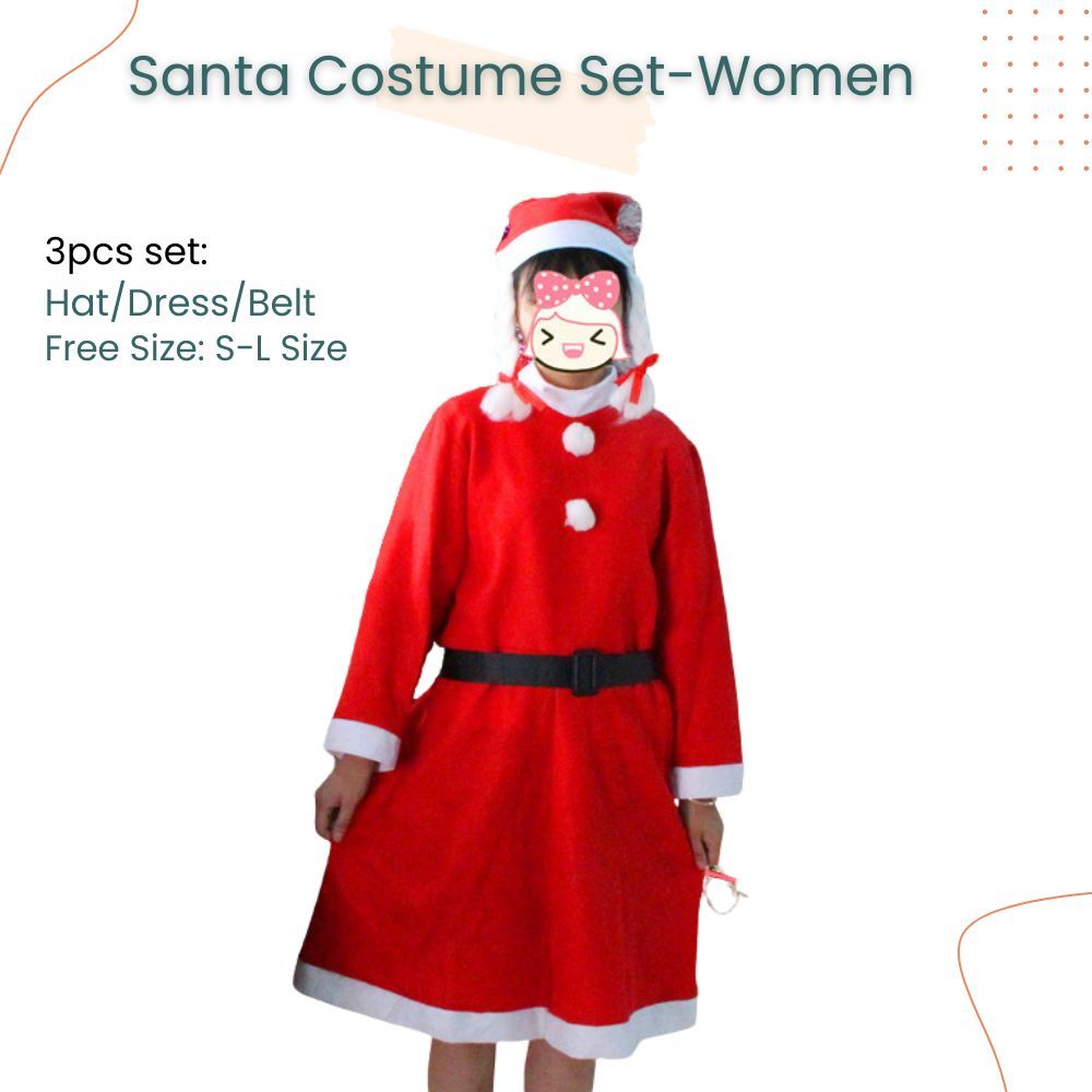 Christmas Santa Claus Costume Set KIds Women Men for Christmas Dress Up Party Costume
