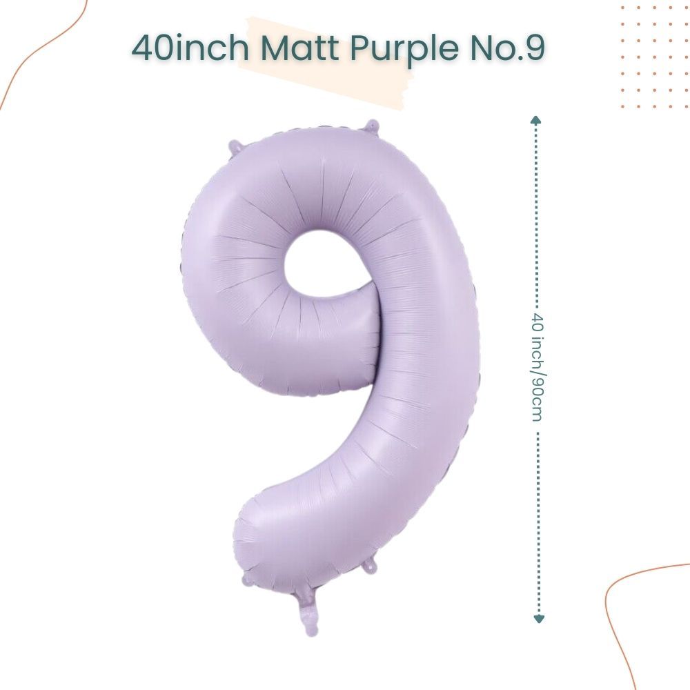 40 inch Matt Purple Number Balloon for birthday party decoration