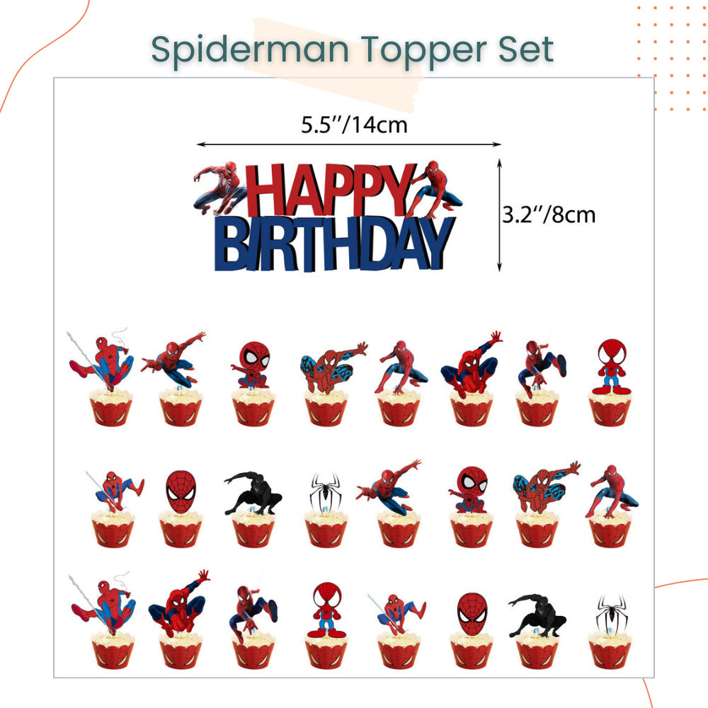 Spiderman Theme Disposable Tableware Plates Cups Cutlery Banner Balloon for Birthday Party