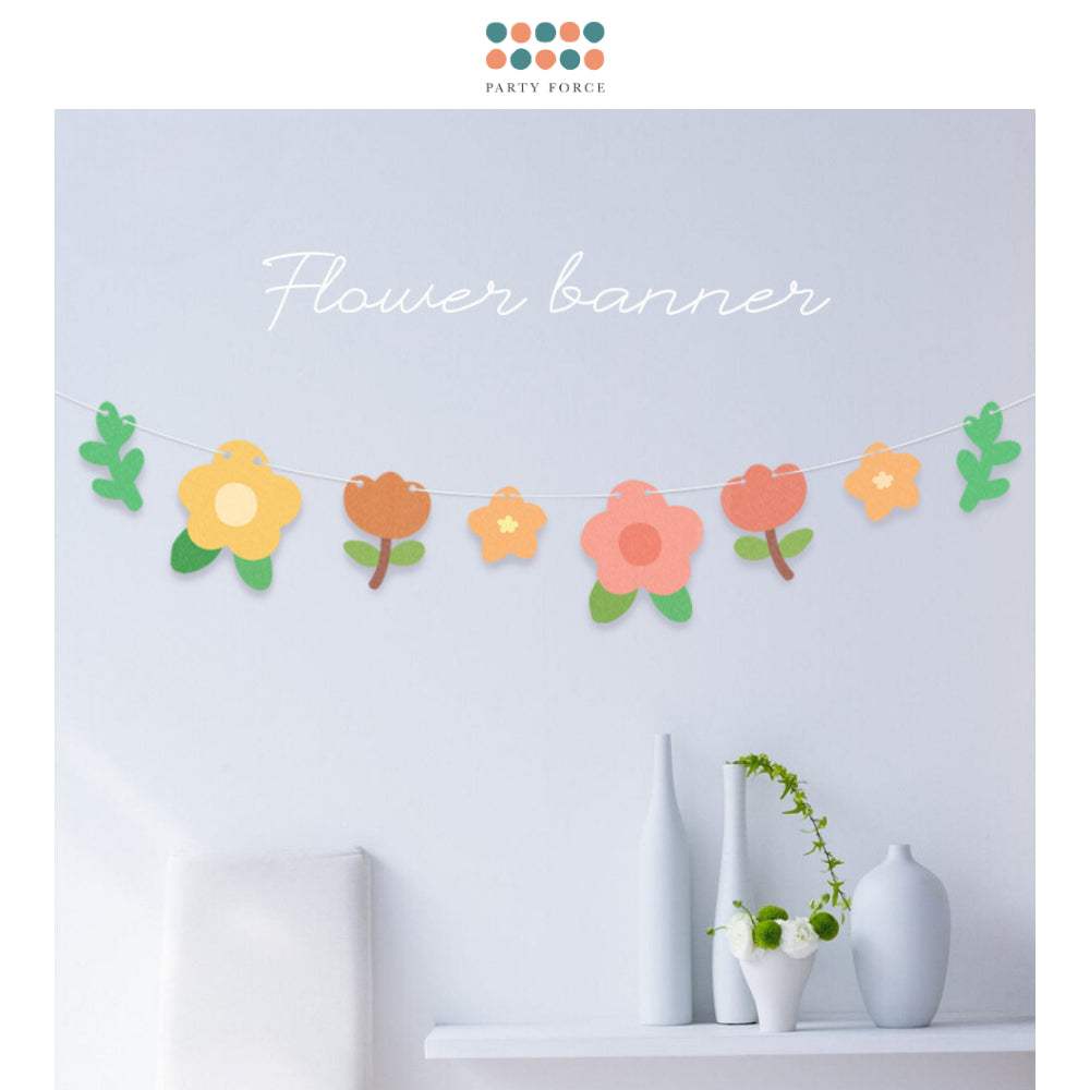 Floral Happy birthday banner Garland Decorative Banner for birthday decoration