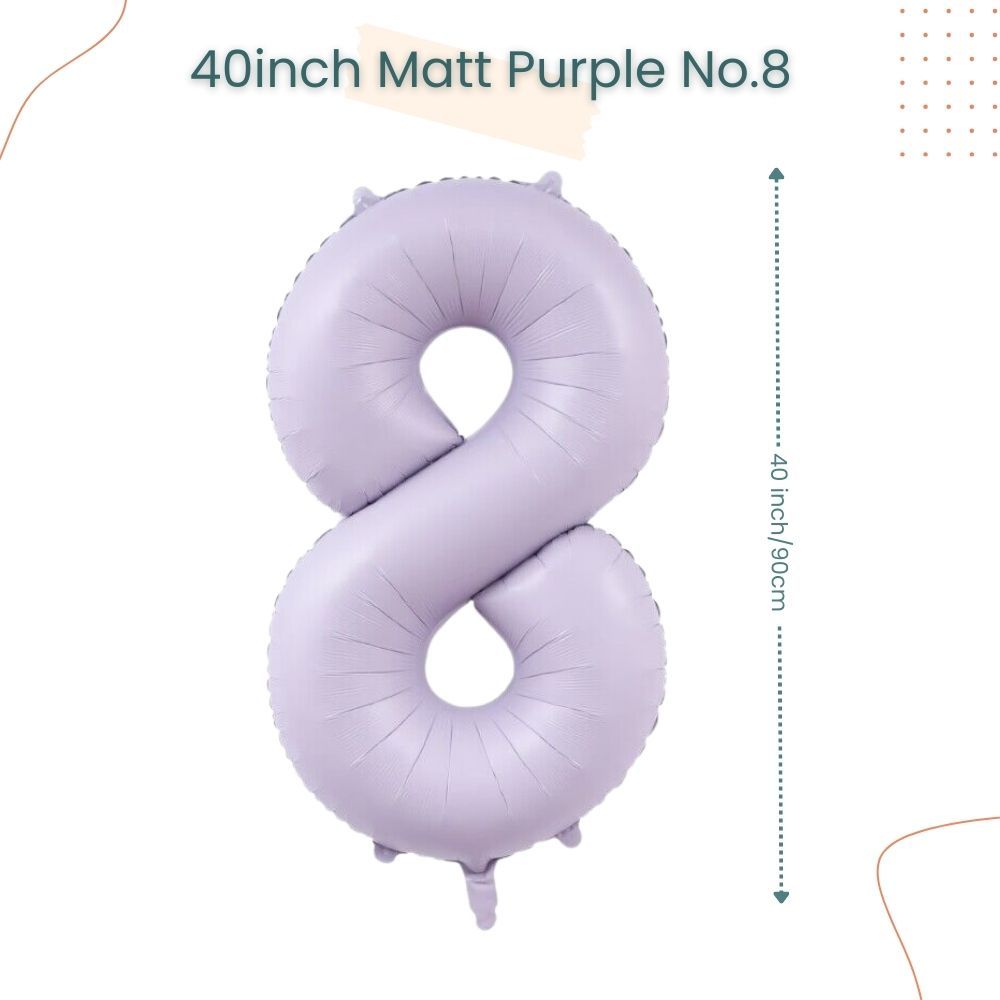 40 inch Matt Purple Number Balloon for birthday party decoration