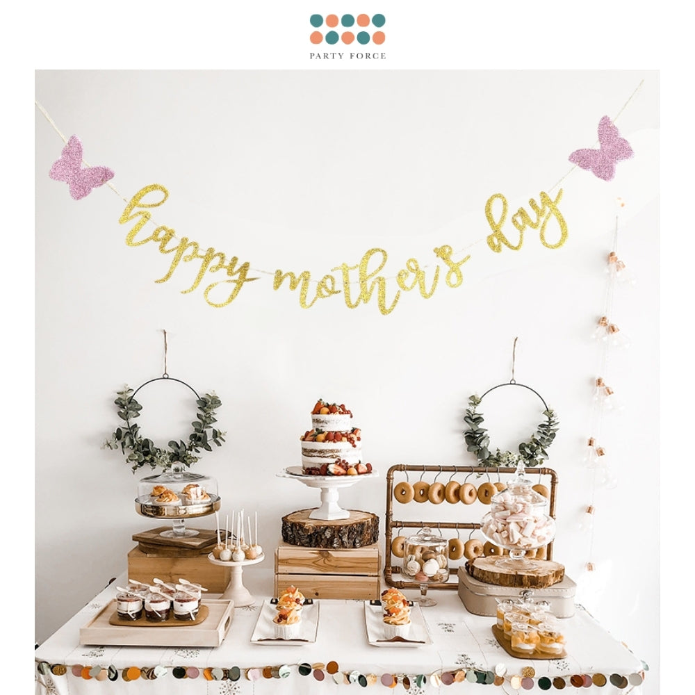 Happy mother's day With Butterfly Decorative Garland