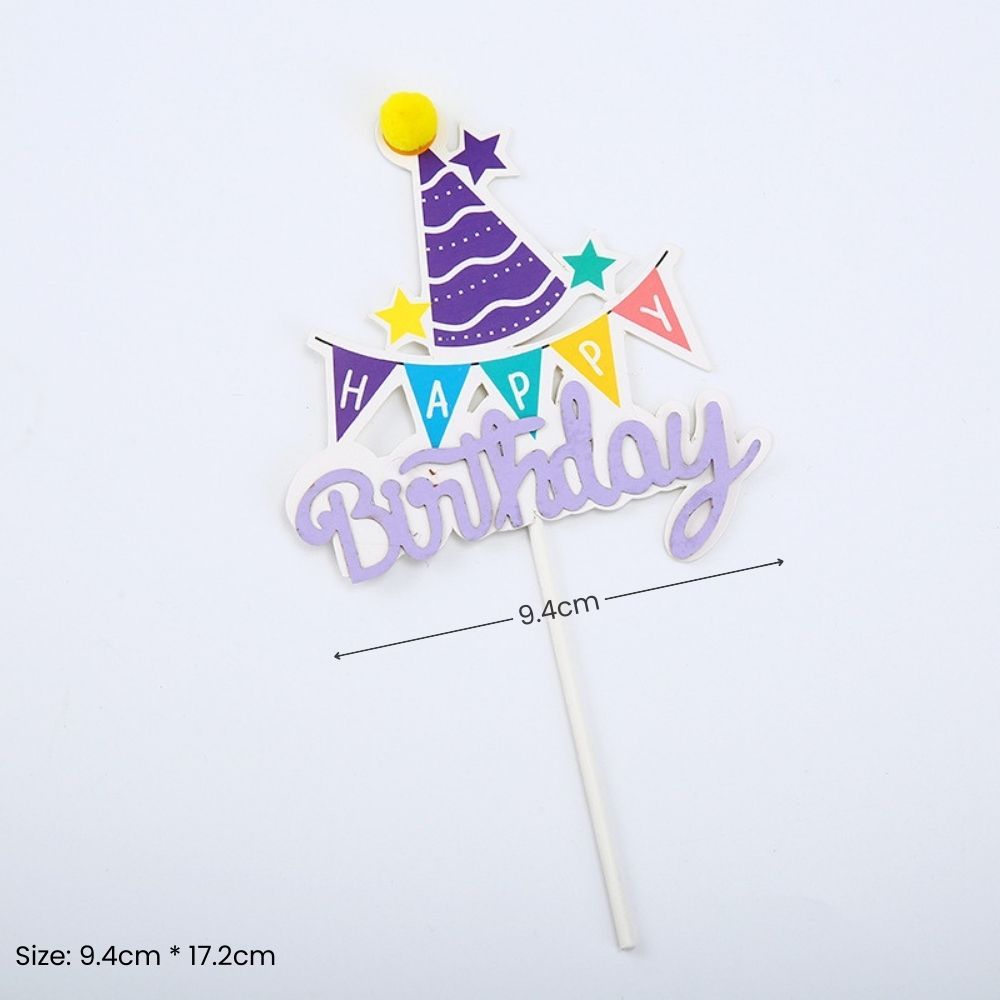Cute Design Happy Birthday Cake Topper for Birthday Cake Decoration