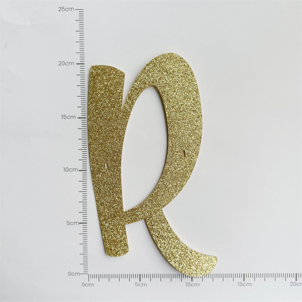 Happy Birthday Banner Custom Cursive Glitter Gold Script Font Banner