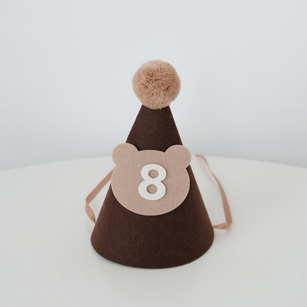 Bear Party Hat Felt material half birthday 100 days birthday party decoration