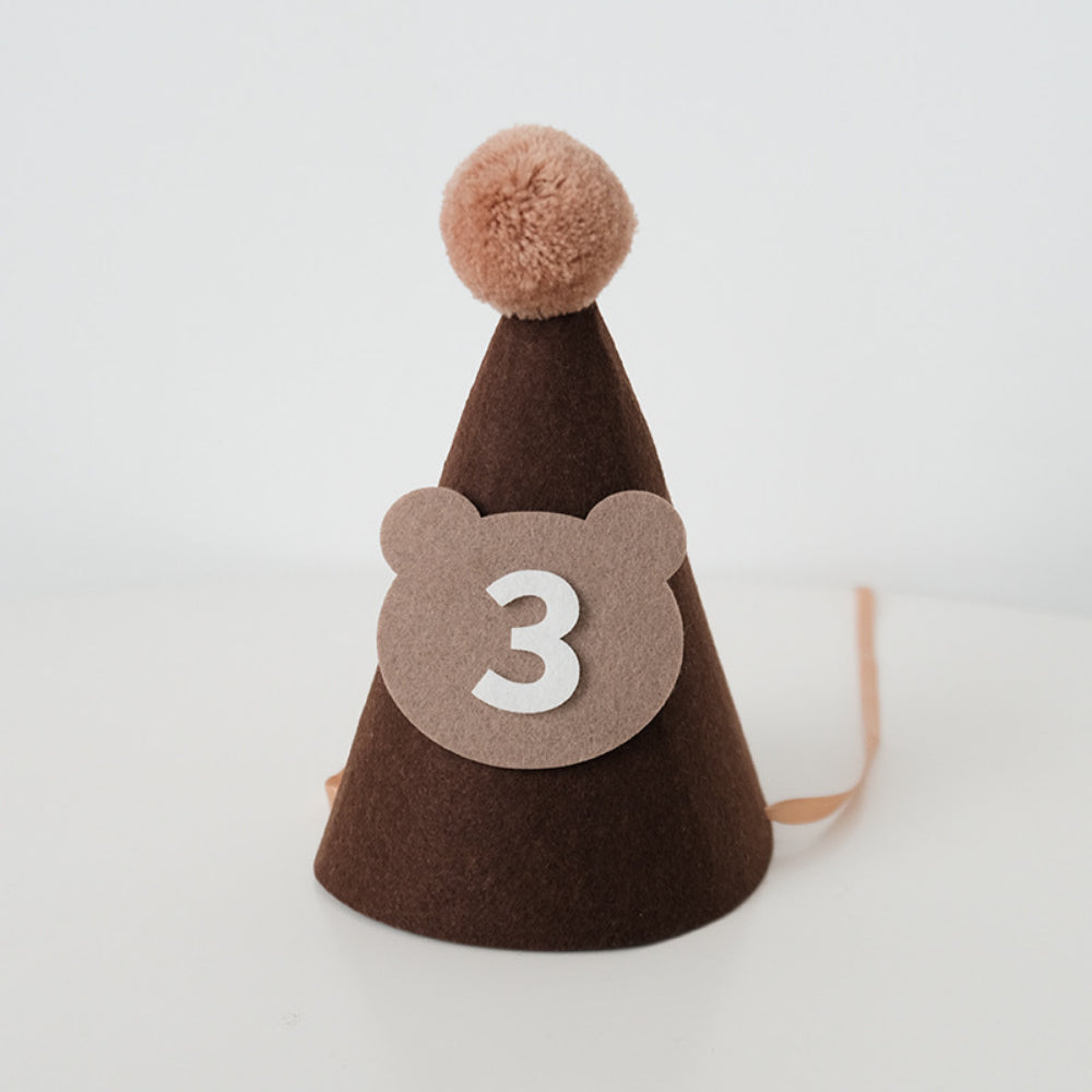 Bear Party Hat Felt material half birthday 100 days birthday party decoration
