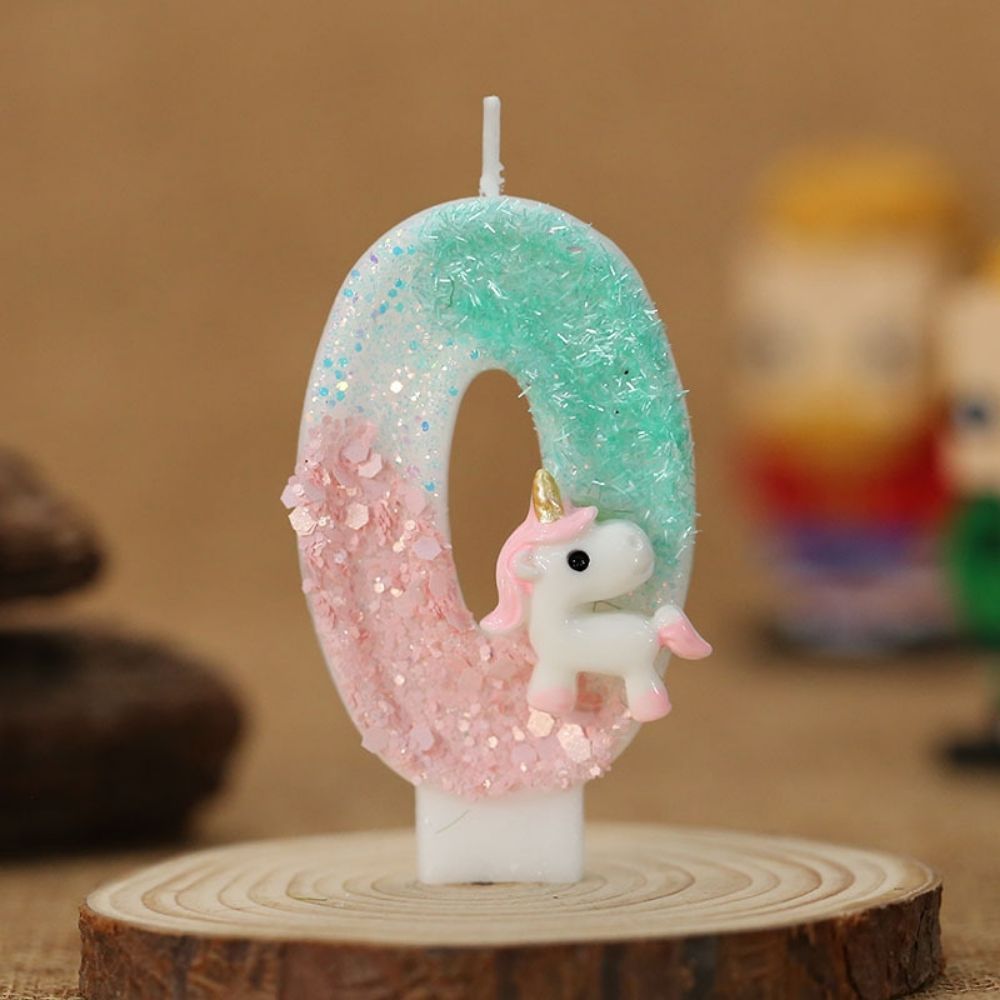 Fancy Cute Unicorn Number Candle for birthday party cake decoration