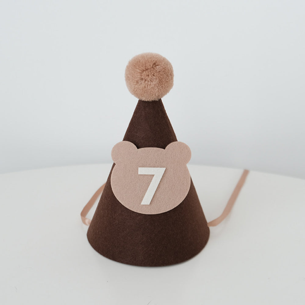 Bear Party Hat Felt material half birthday 100 days birthday party decoration