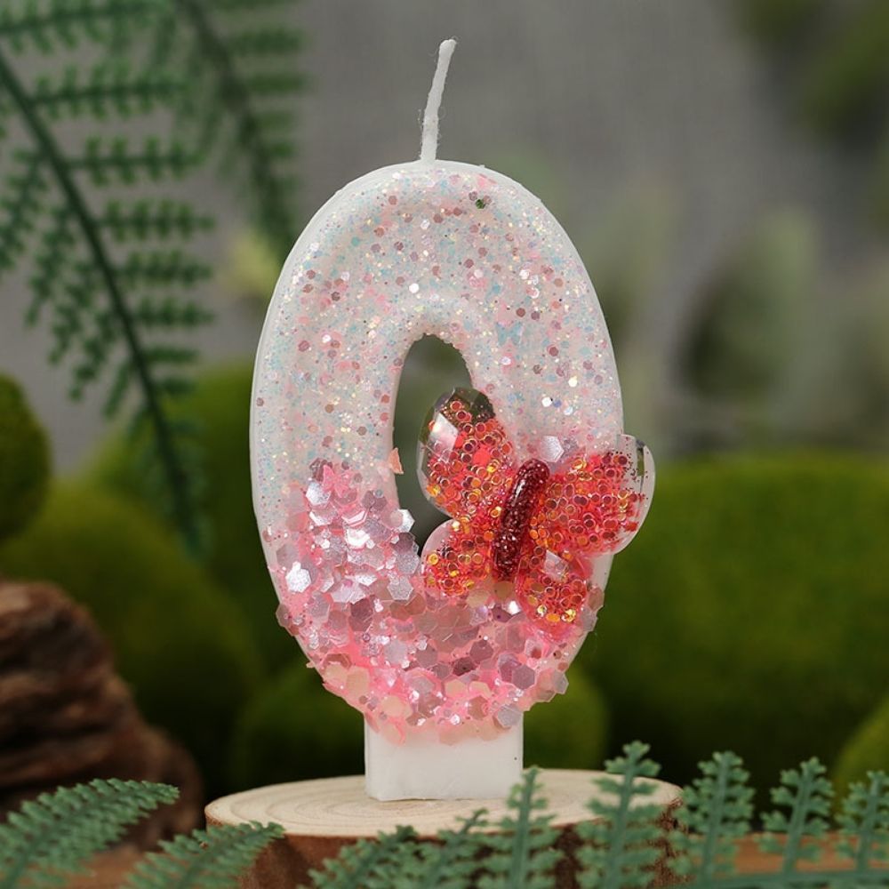 Fancy Crystal Butterfly Number Candle for birthday party cake decoration
