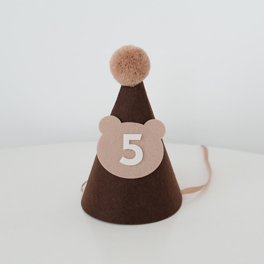 Bear Party Hat Felt material half birthday 100 days birthday party decoration