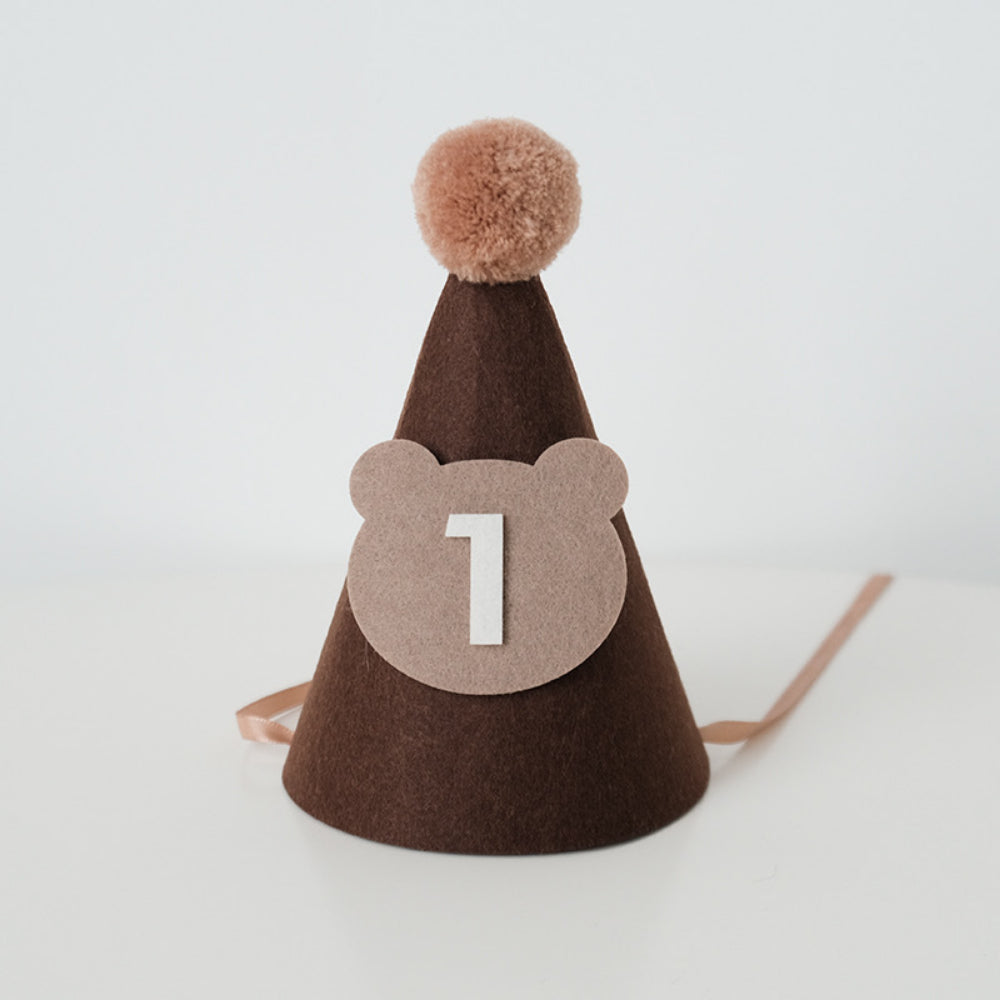 Bear Party Hat Felt material half birthday 100 days birthday party decoration