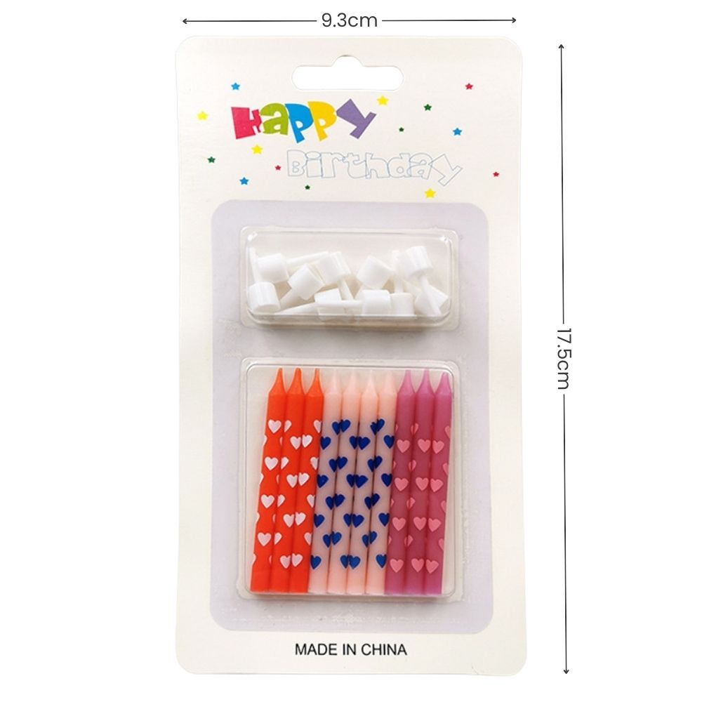 Heart Shape Printed Candle for birthday party cake decoration