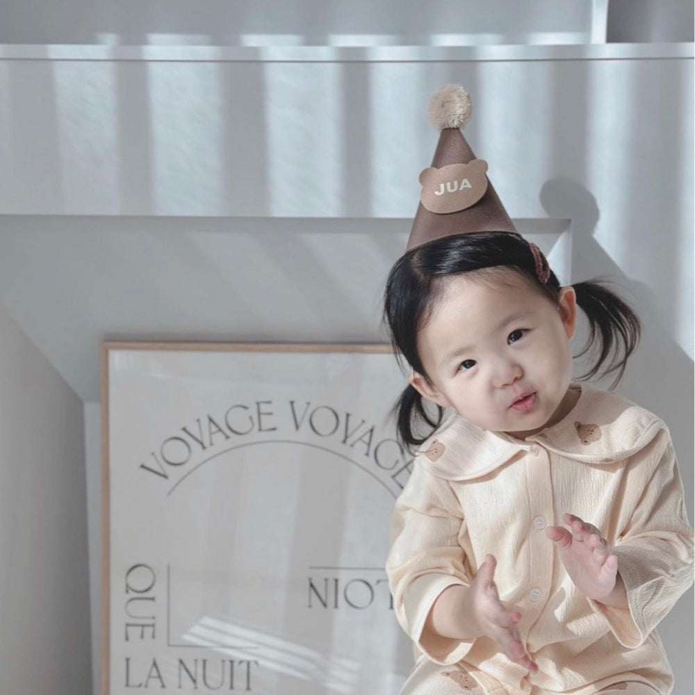 Bear Party Hat Felt material half birthday 100 days birthday party decoration