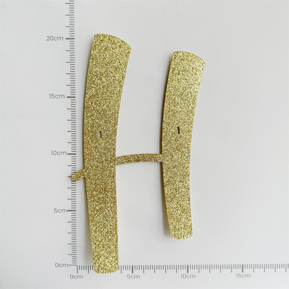 Happy Birthday Banner Custom Cursive Glitter Gold Script Font Banner