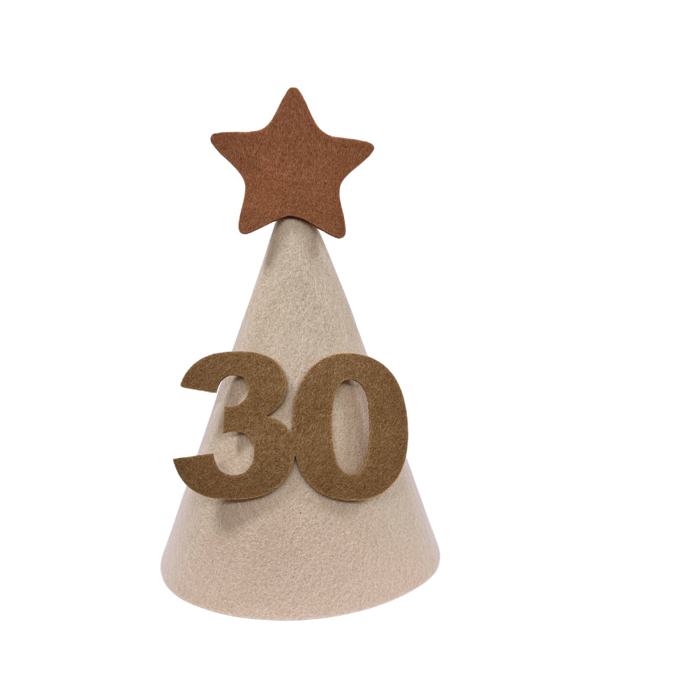 Beige Star Felt Party Hat half birthday 30 days 100 days birthday party decoration