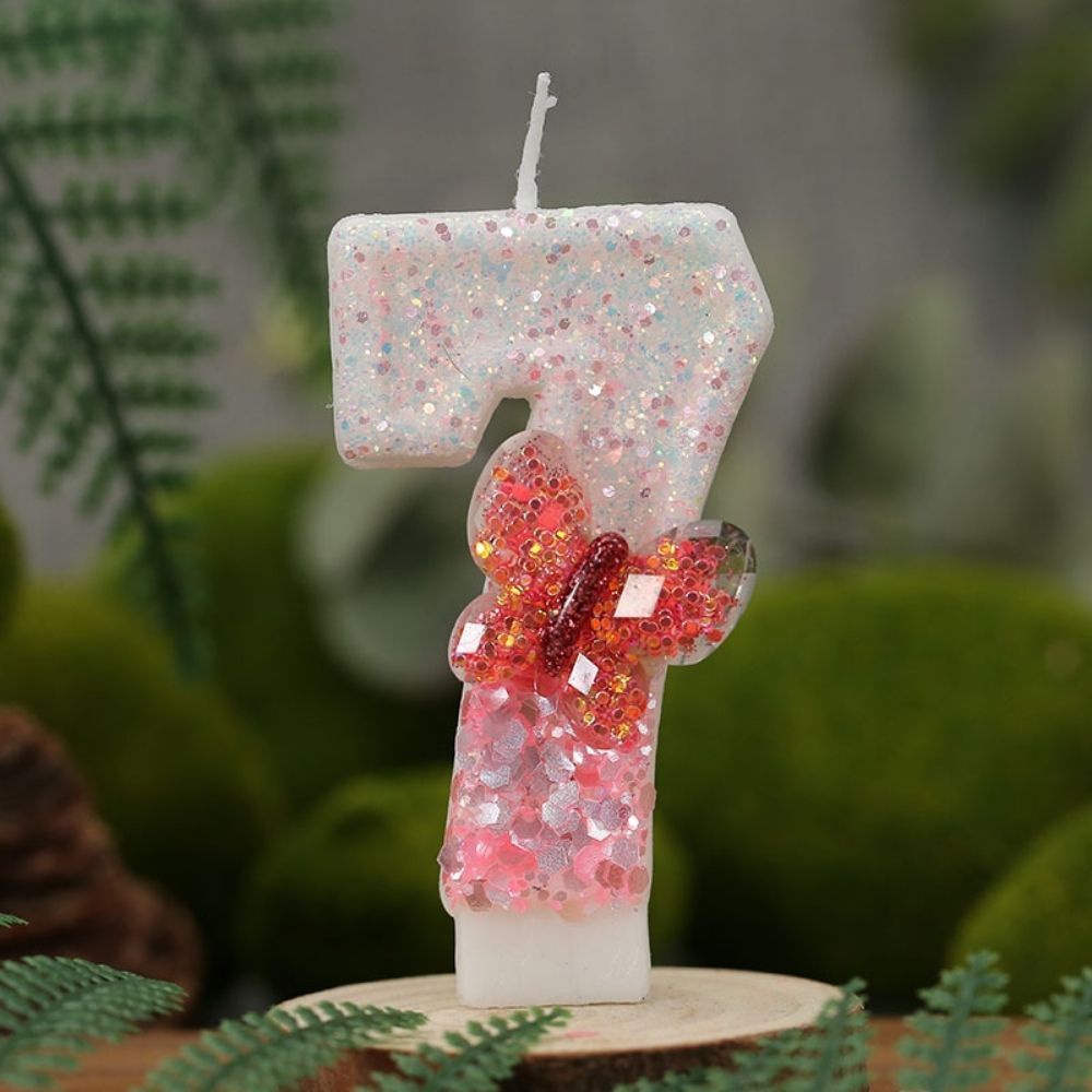 Fancy Crystal Butterfly Number Candle for birthday party cake decoration
